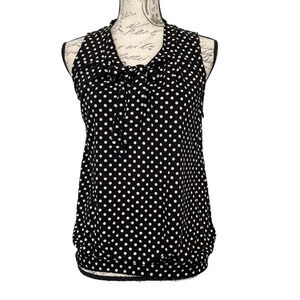Talbots Polka Dot Print Keyhole‎ Top Size Medium